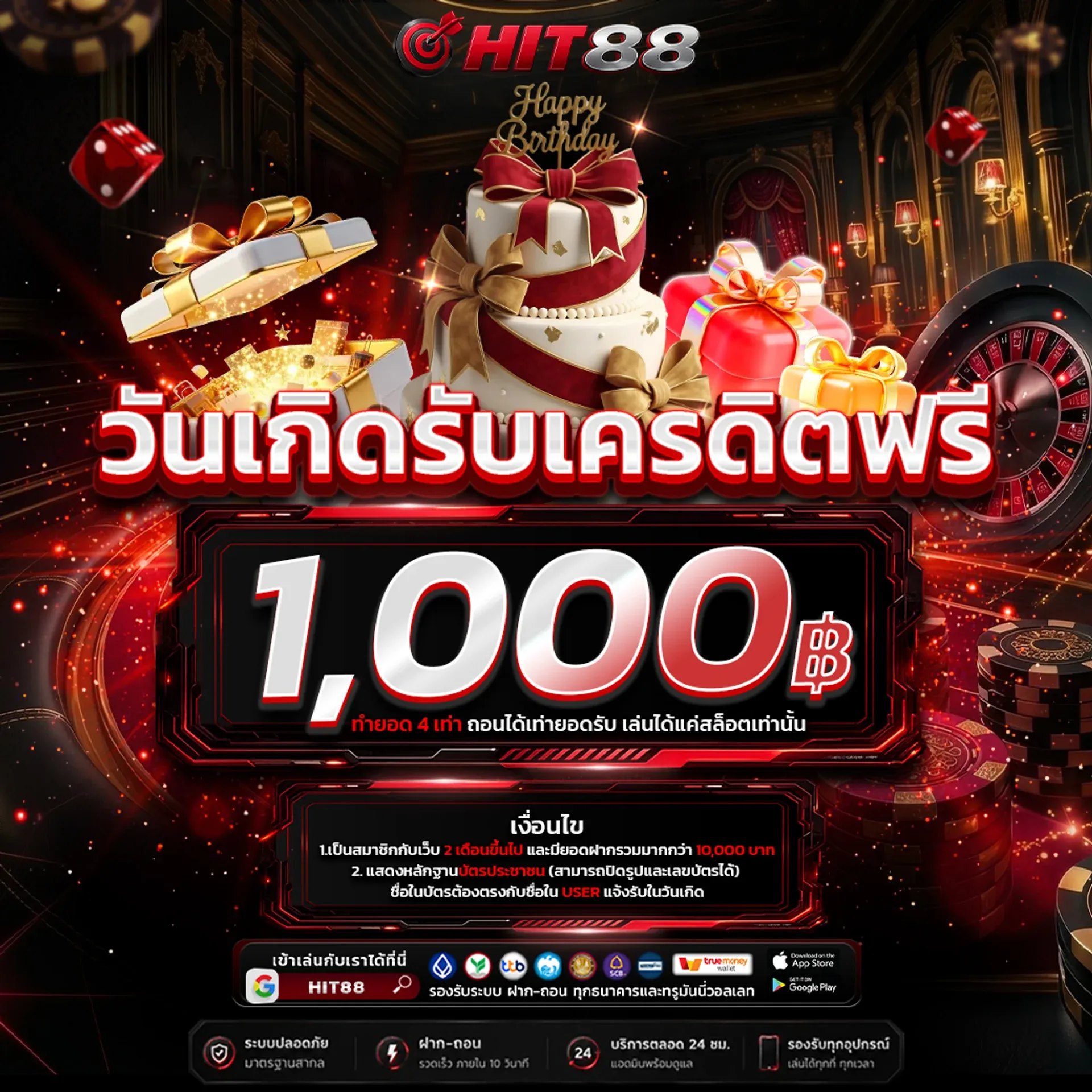HIT88 สมัครสมาชิกเว็บตรง แบนเนอร์ต้อนรับ